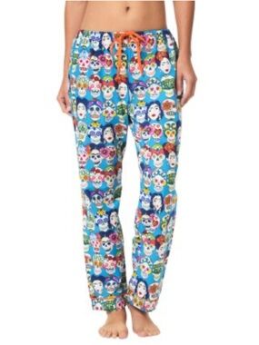 The Cat's Pajamas Frida cotton poplin pajama pants colorful sugar skull print